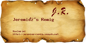 Jeremiás Remig névjegykártya